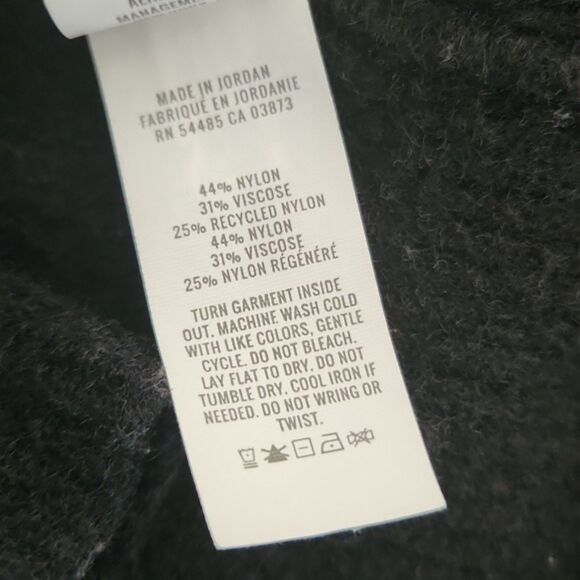 Aerie Wide Rib Crewneck 3/4 Balloon Sweater, Black, Size M - Picture 6 of 9
